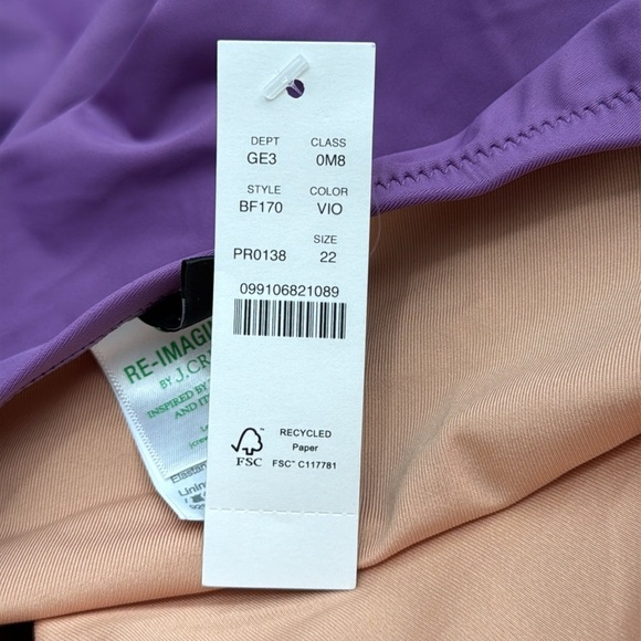 NWT J. Crew Asymmetrical Bow Purple One Shoulder One Piece Swimsuit Size 22 - Picture 9 of 10